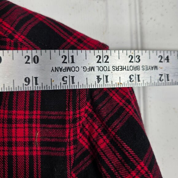 Duluth Trading‎ Button Down Flannel Shirt XL Men's Long Sleeve Red Black Plaid - Picture 7 of 10